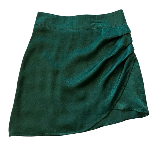 None Dresses & Skirts - Dark Green Satin Mini Skirt‎